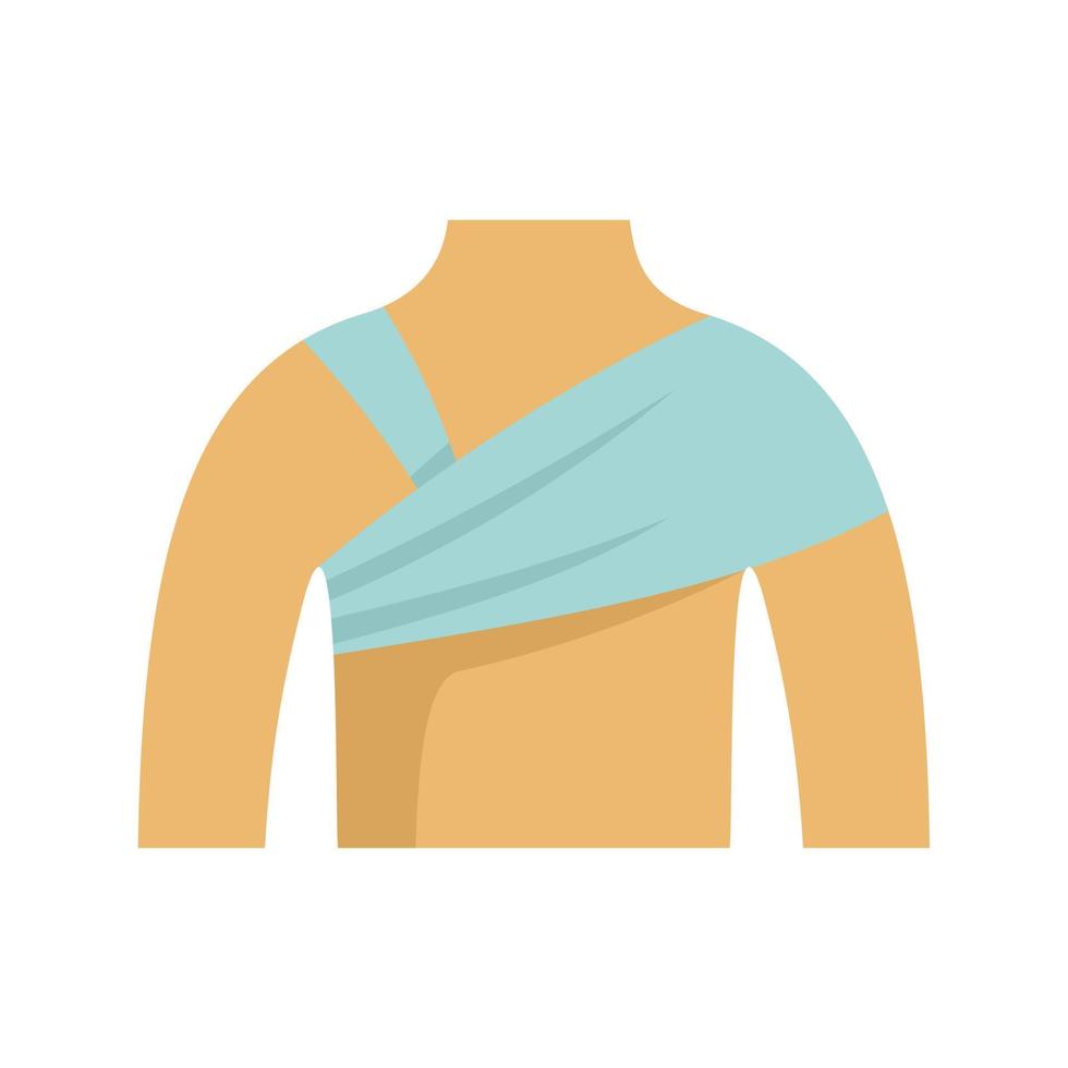 Shoulder bandage icon flat vector. Accident fracture vector
