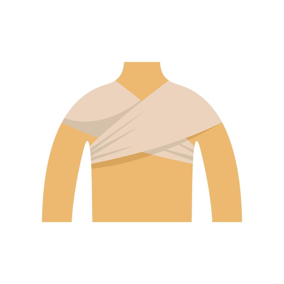 Body bandage icon flat vector. Accident fracture vector