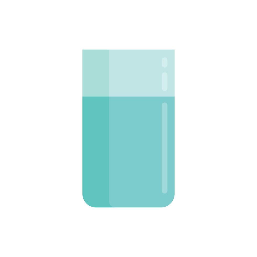 Dental wash glass icon flat vector. Mouthwash mint vector