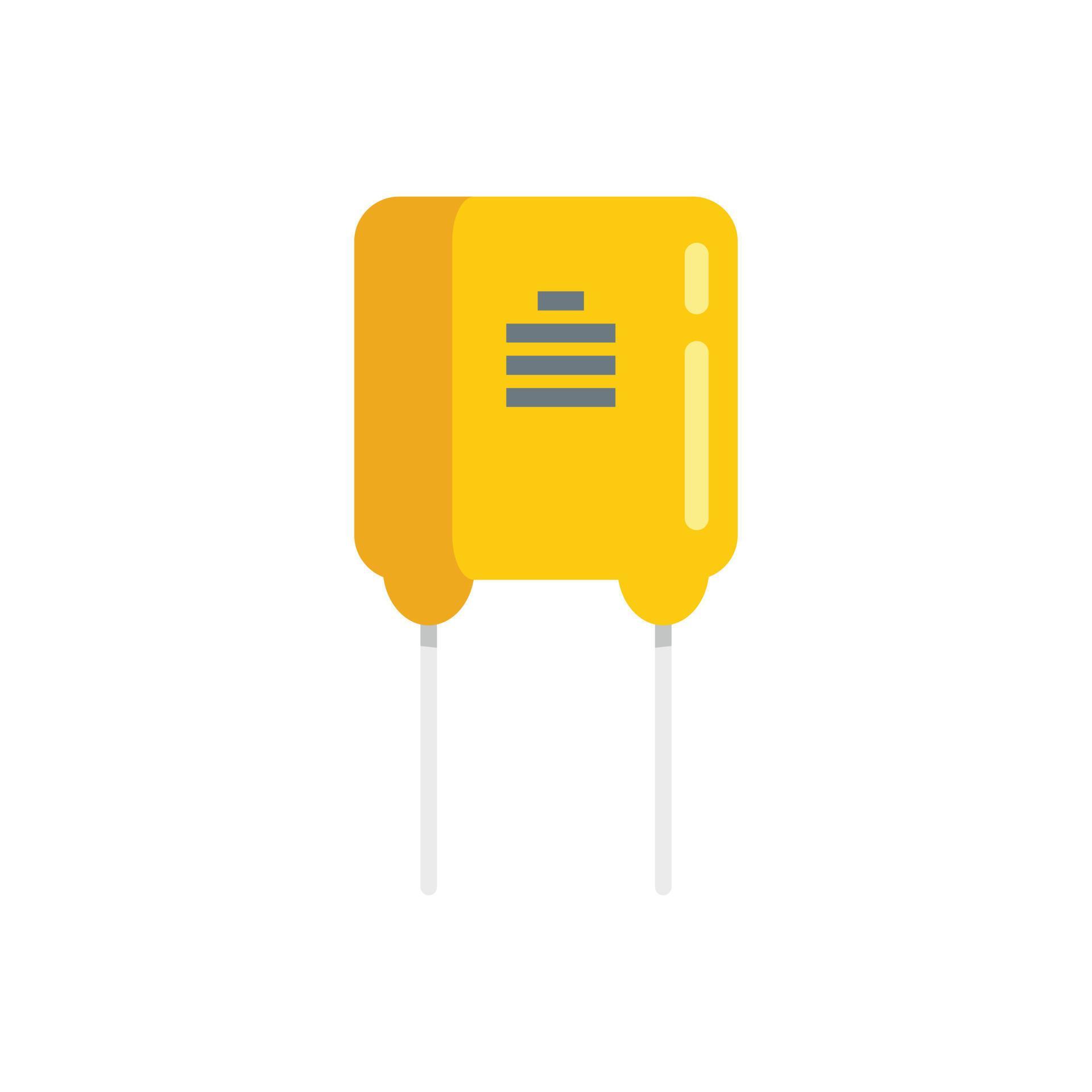 Capacitor icon flat vector. Electric component 17336414 Vector Art at