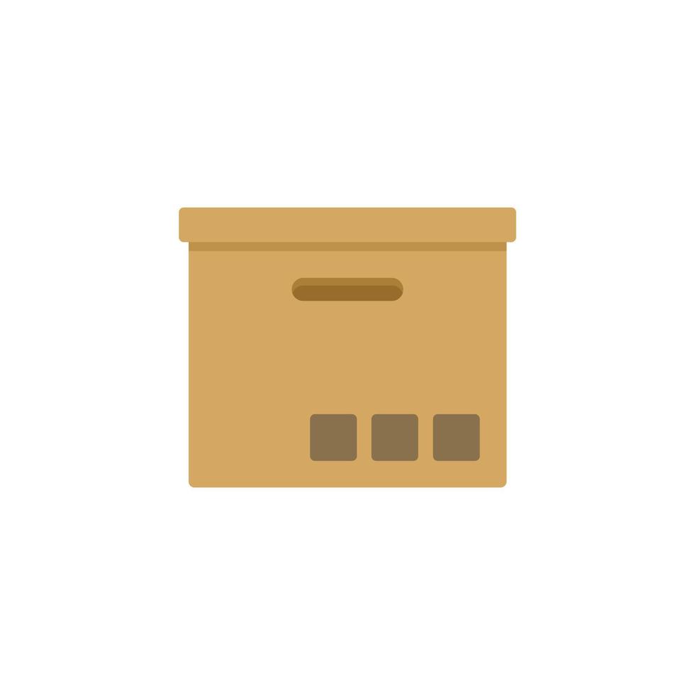 Shipping box icon flat vector. Delivery package vector