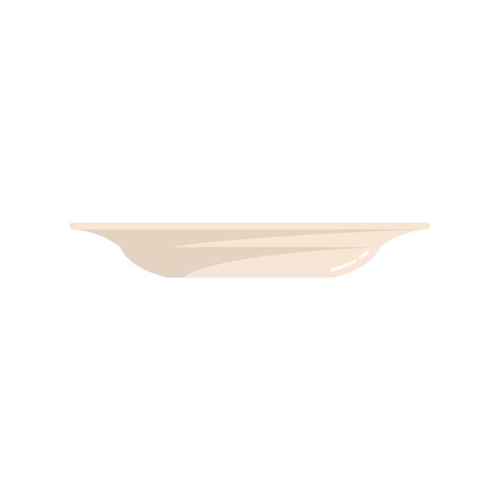 Clean plate icon flat vector. Food lunch vector