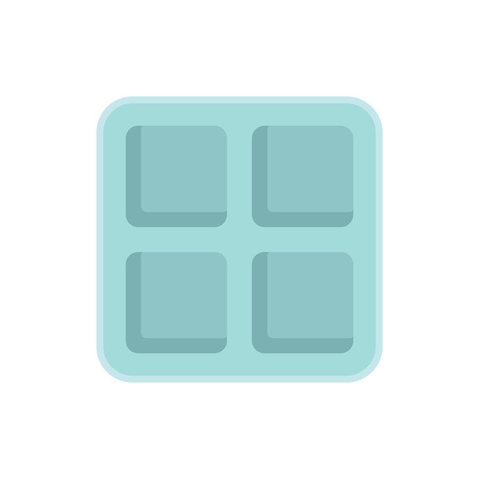 Water ice cube tray icon flat vector. Kitchen container vector