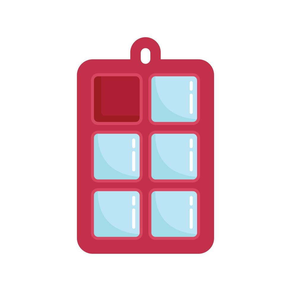 Ice cube tray icon flat vector. Mold container vector