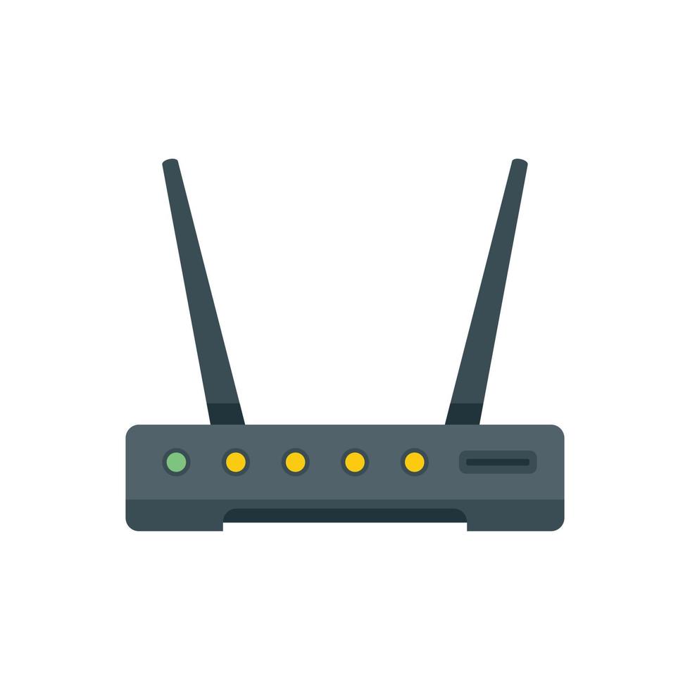 Wlan modem icon flat vector. Wifi internet vector