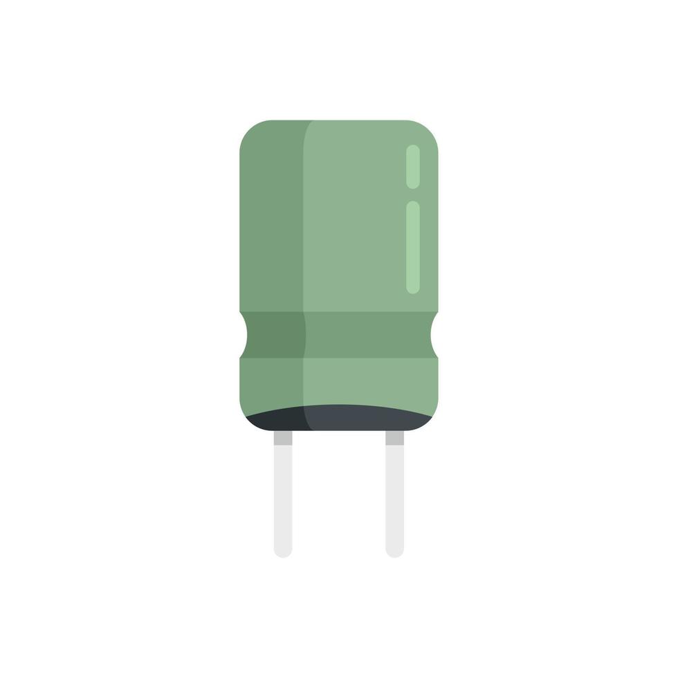 Transistor capacitor icon flat vector. Electric resistor vector