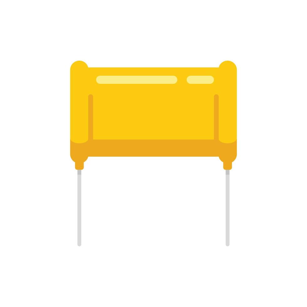 Diode capacitor icon flat vector. Component resistor vector