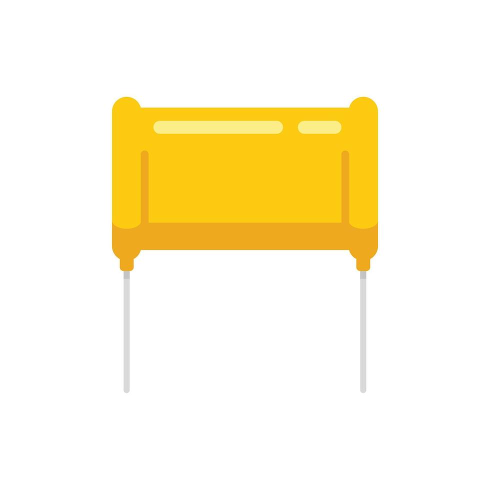 Diode capacitor icon flat vector. Component resistor vector