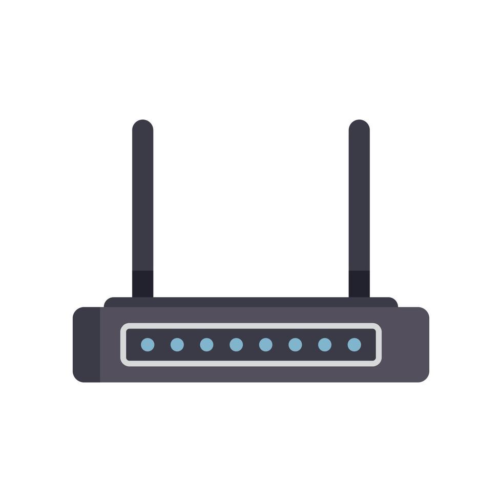 Internet modem icon flat vector. Wifi equipment vector