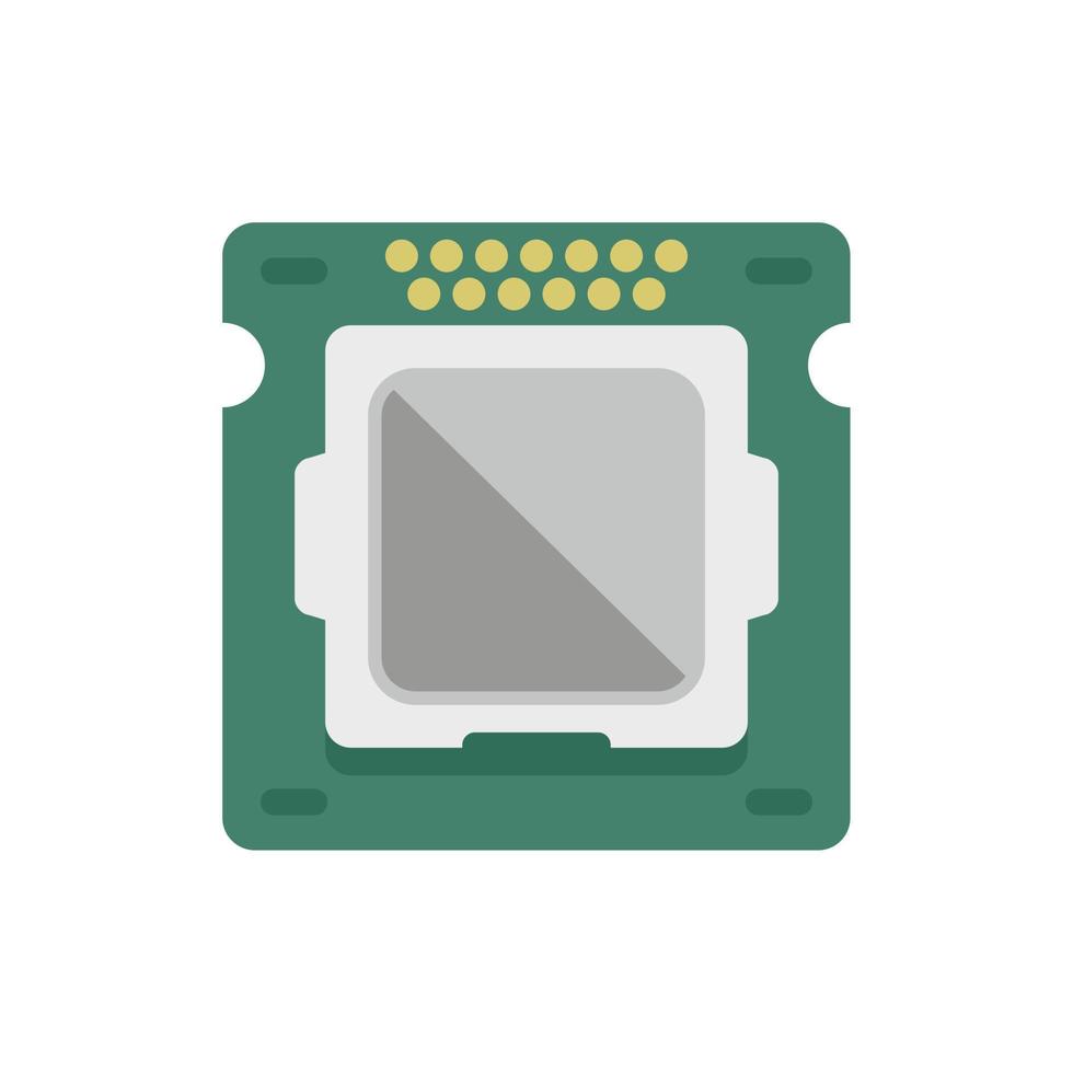 vector plano del icono del circuito del procesador. procesador de chips