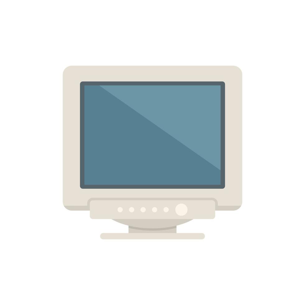 Pc display icon flat vector. Screen monitor vector