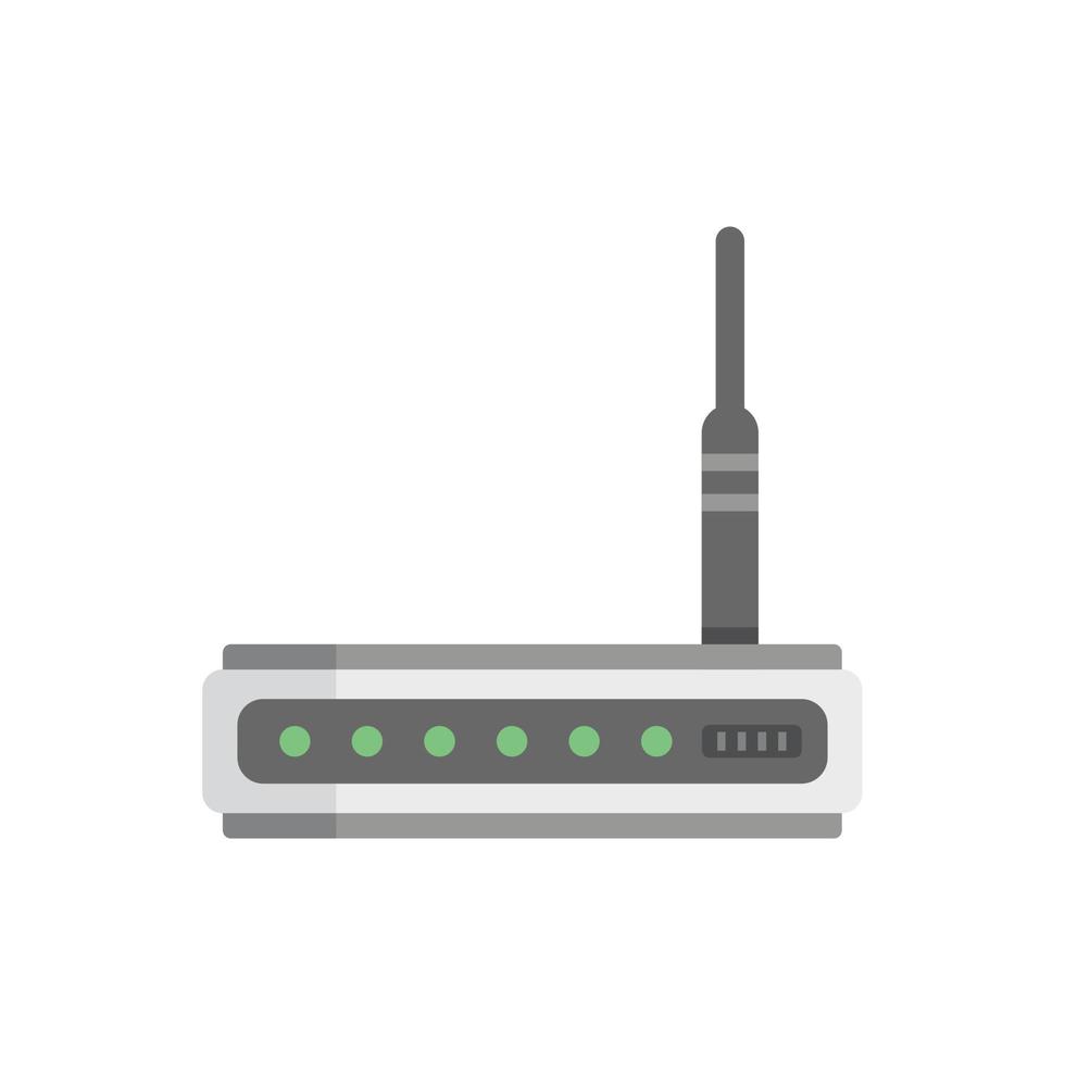 Network modem icon flat vector. Internet router vector
