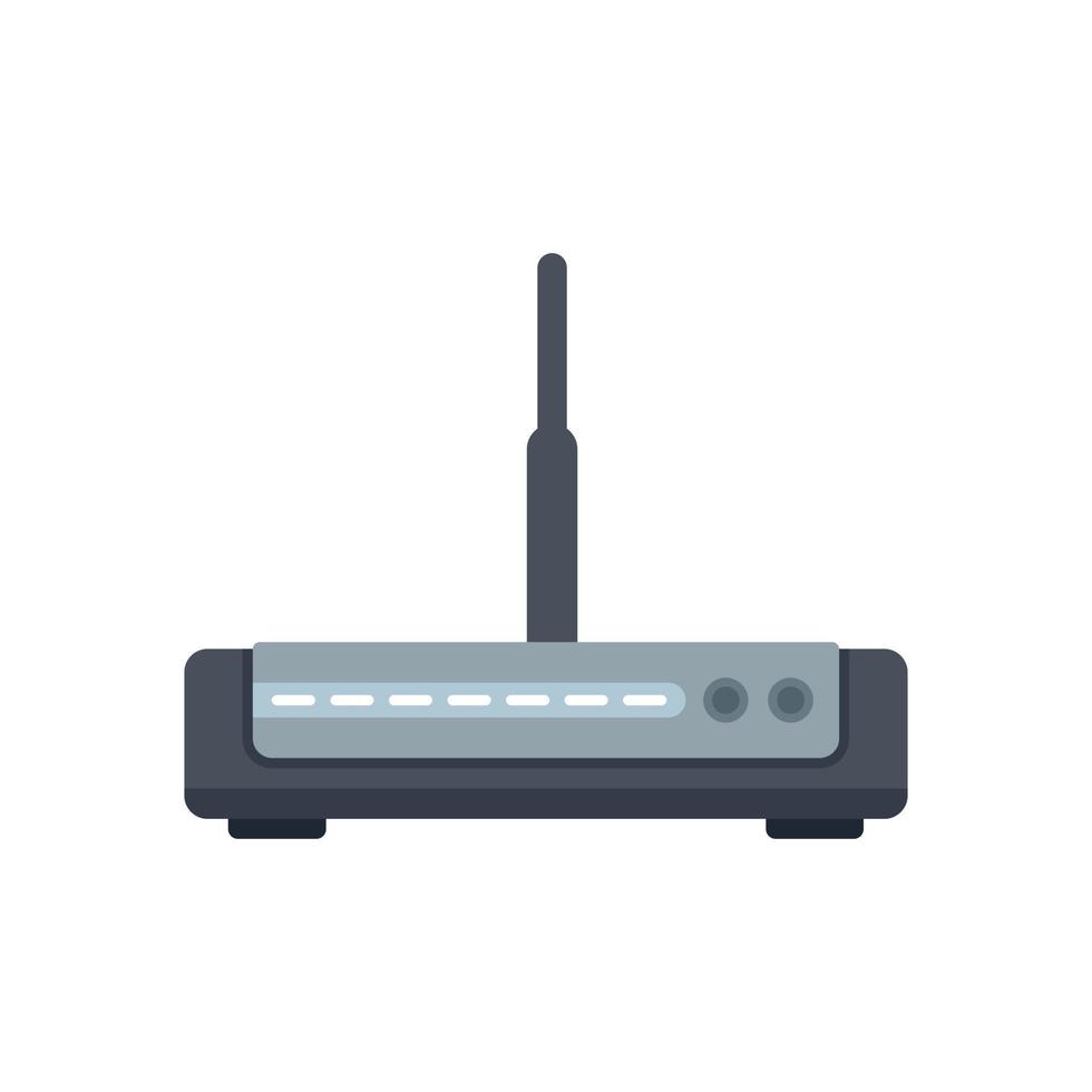 Broadband modem icon flat vector. Internet router vector