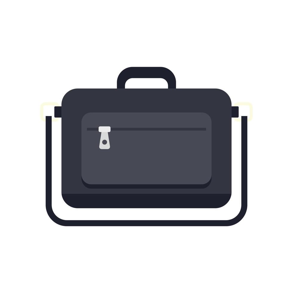 Modern laptop bag icon flat vector. Backpack case vector