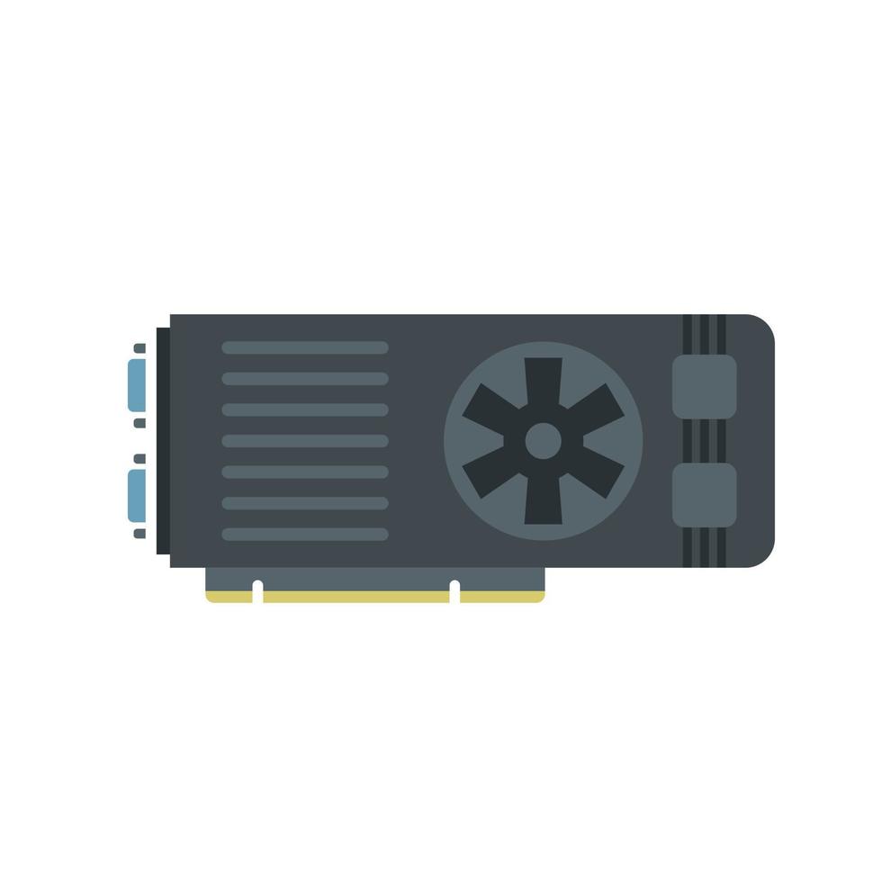 vector plano del icono del enfriador de la tarjeta de video. gpu de la computadora