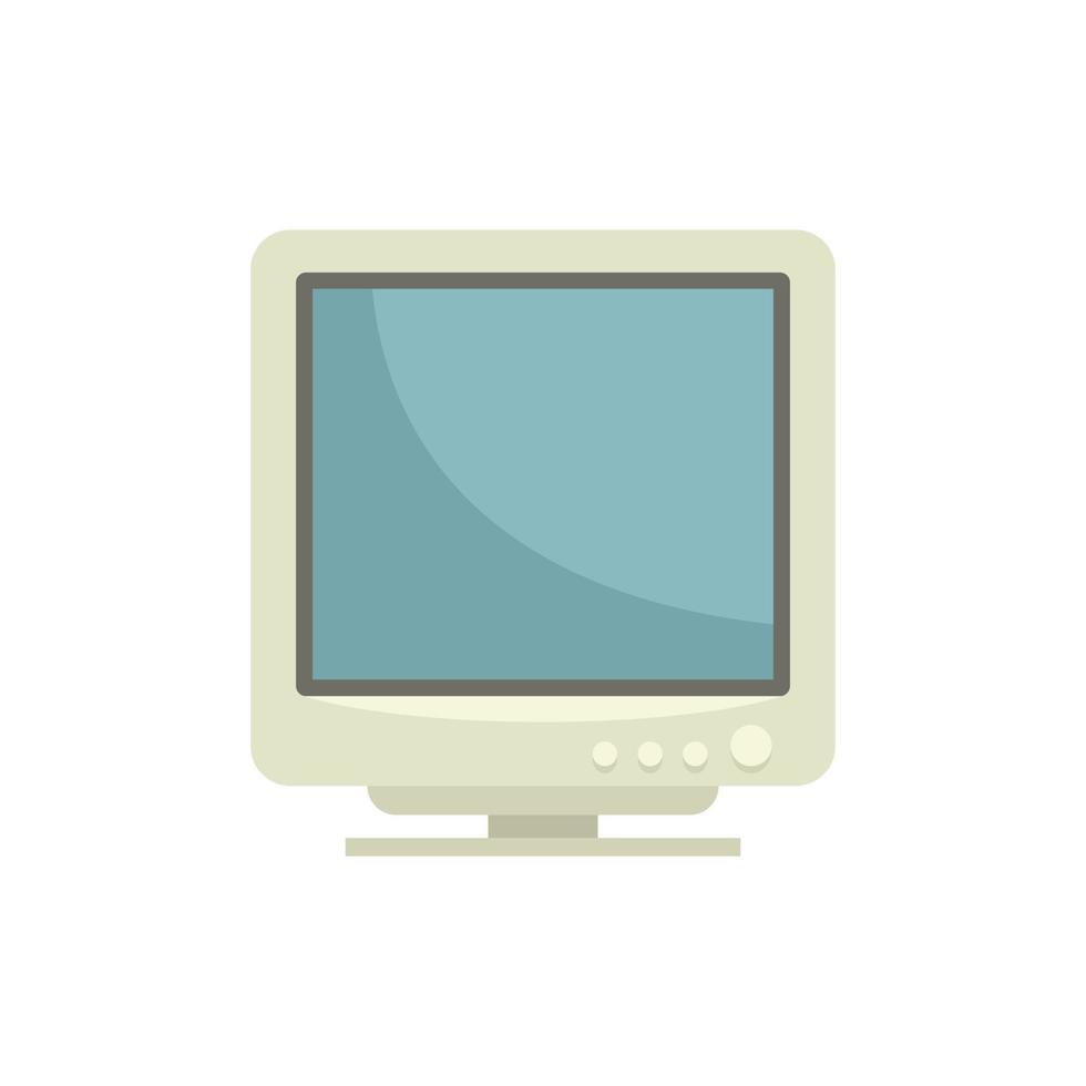 Blank display icon flat vector. Computer pc vector