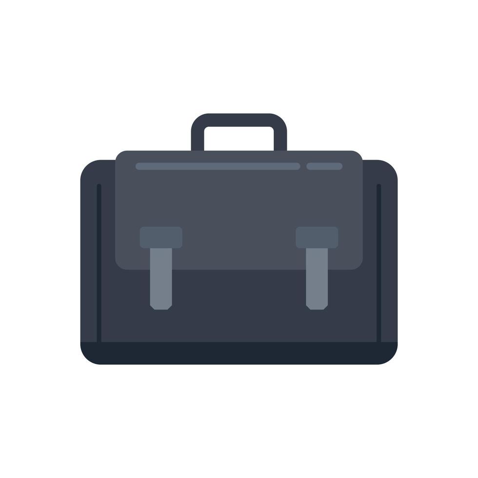 icono de bolsa de portátil de cuero vector plano. hombro maleta