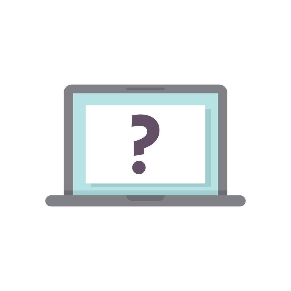 Laptop request icon flat vector. Document form vector