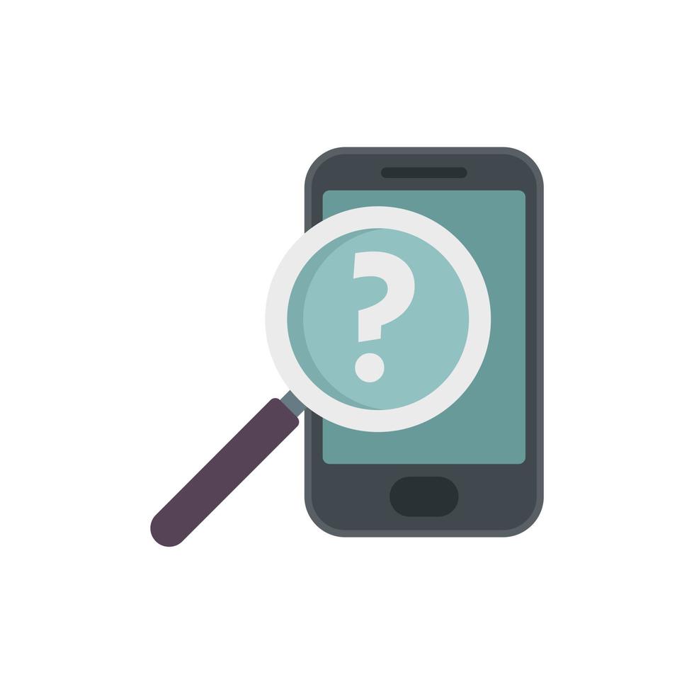 Smartphone search icon flat vector. Document request vector