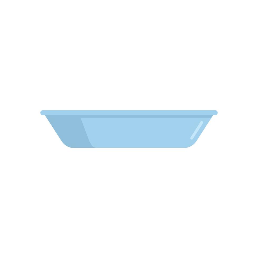 Steel plate icon flat vector. Food lunch vector