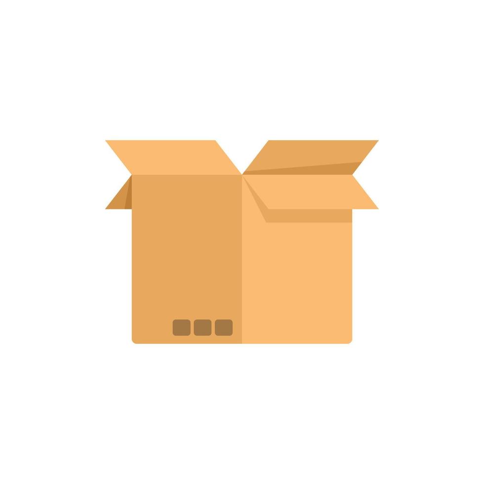 Box icon flat vector. Cardboard delivery vector