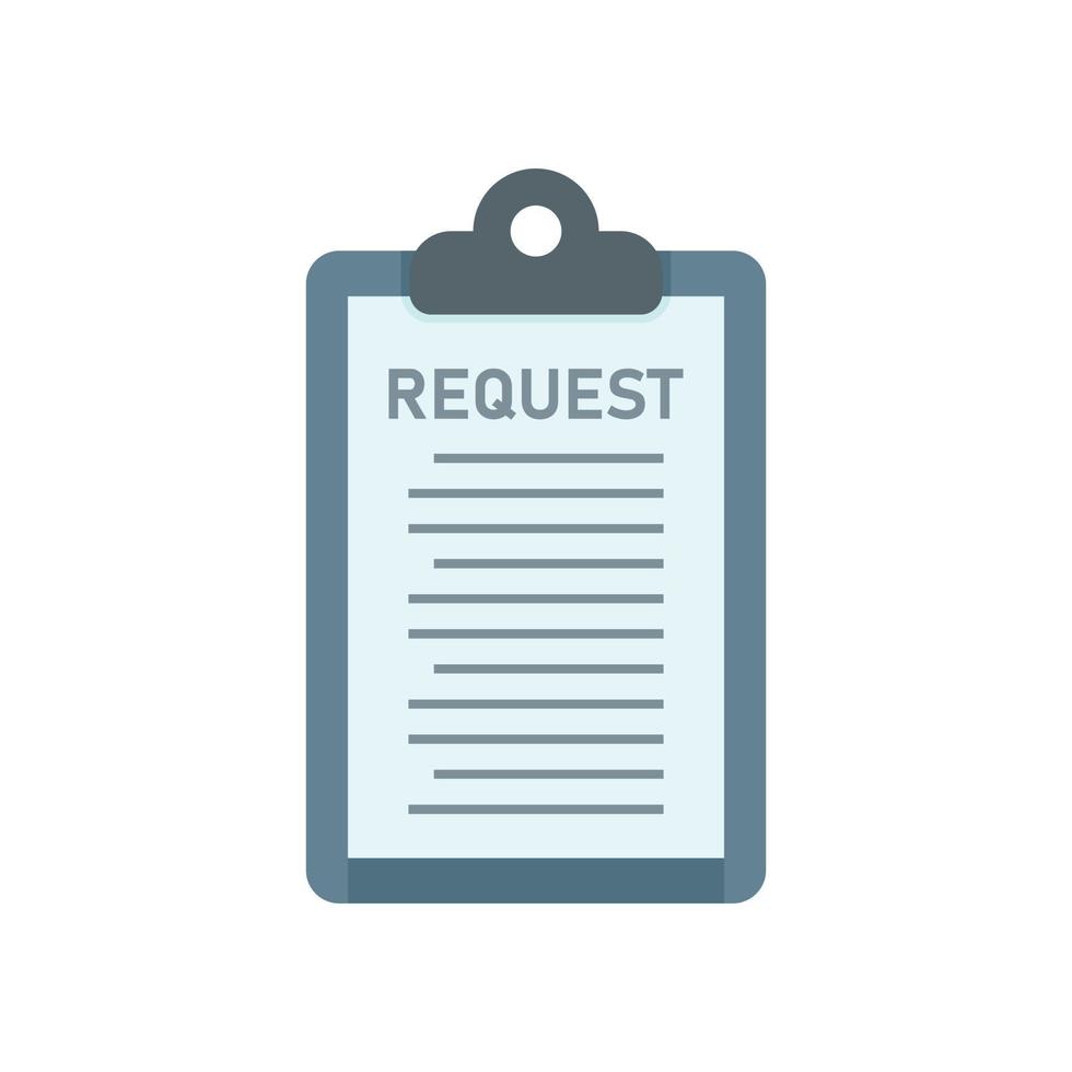 Request clipboard icon flat vector. Online form vector