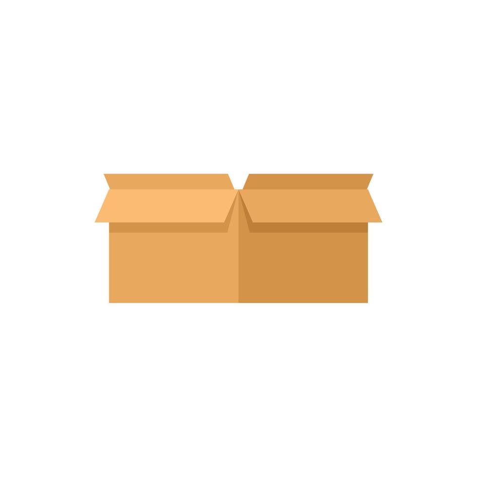Storage box icon flat vector. Carton package vector