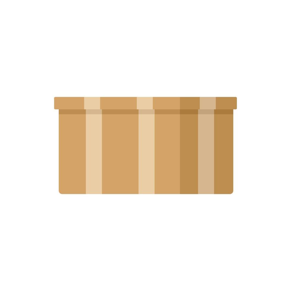 Crate box icon flat vector. Delivery cardboard vector