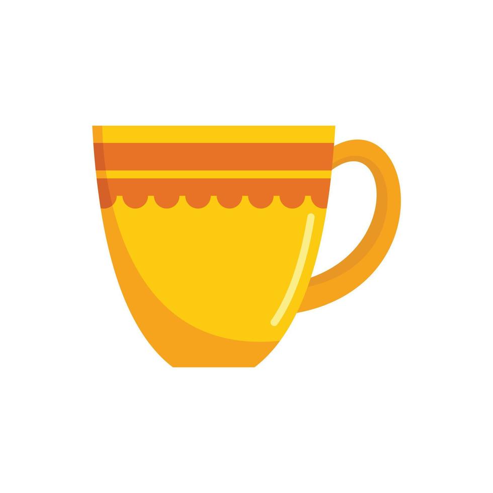 Cafe mug icon flat vector. Hot cup vector