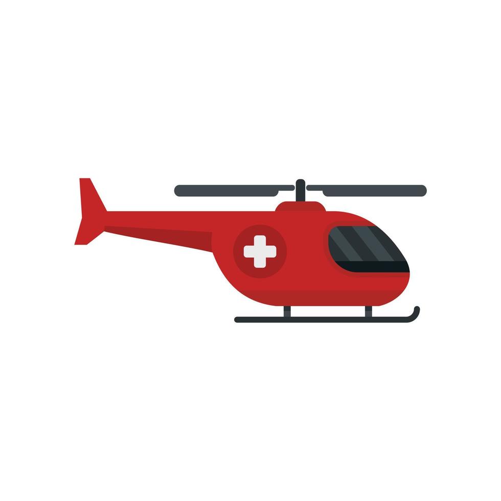 Rescue helicopter icon flat vector. Air ambulance vector