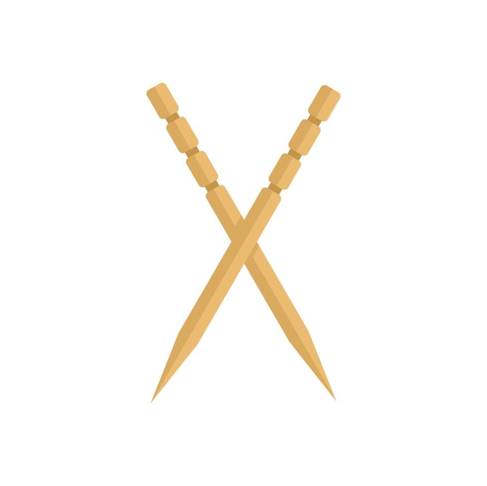 Crossed toothstick icon flat vector. Tooth stick vector