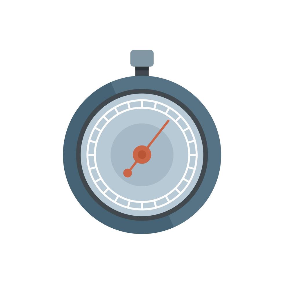 Button stopwatch icon flat vector. Stop timer vector