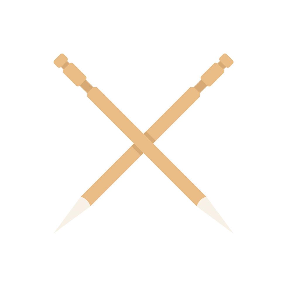 Tooth pick icon flat vector. Wood stick vector