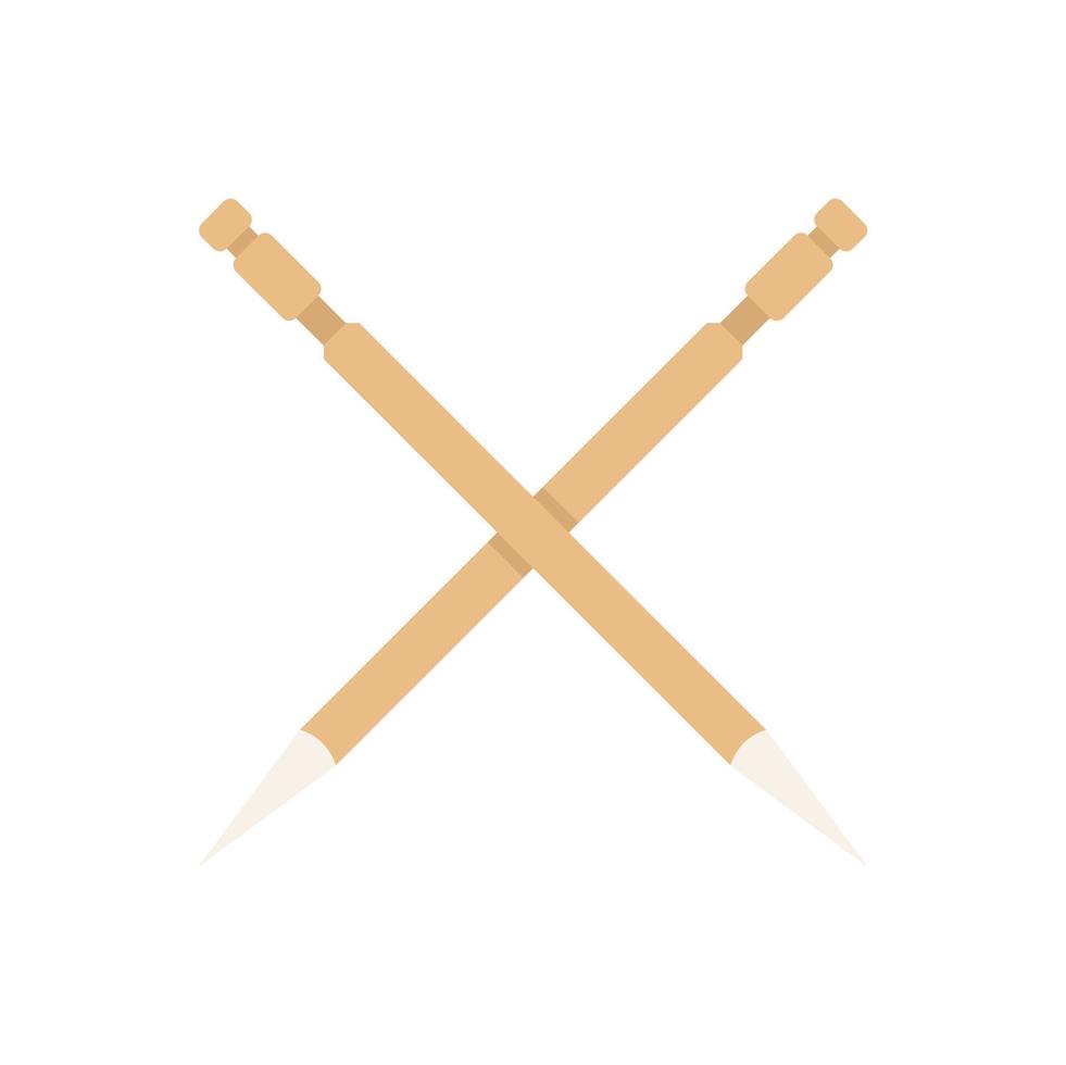 Tooth pick icon flat vector. Wood stick vector