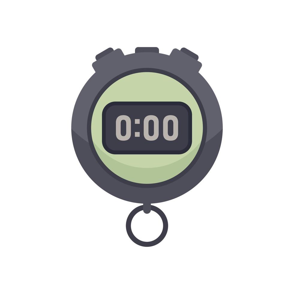 Alarm stopwatch icon flat vector. Stop clock vector