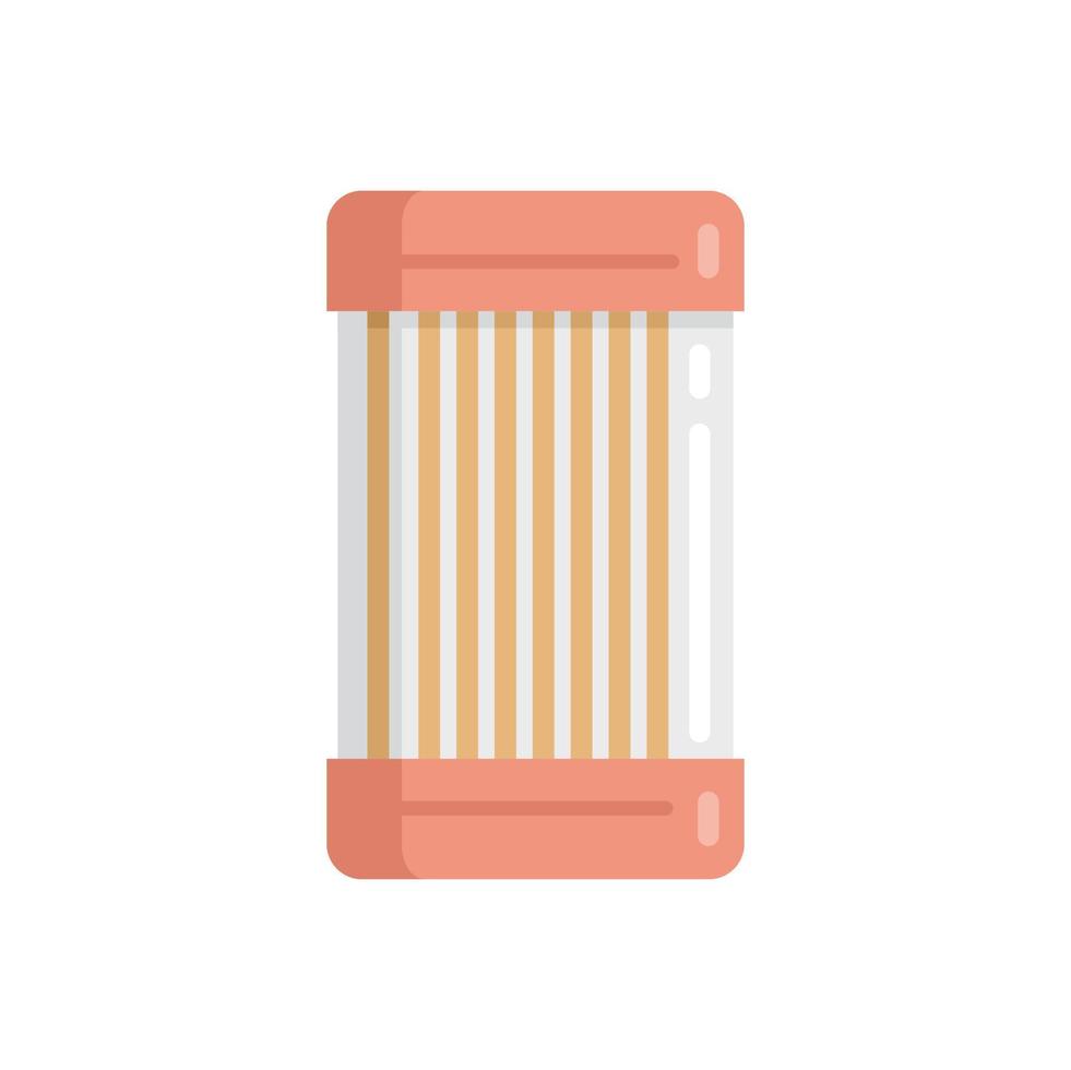 Plastic toothpick box icon flat vector. Tooth pick vector