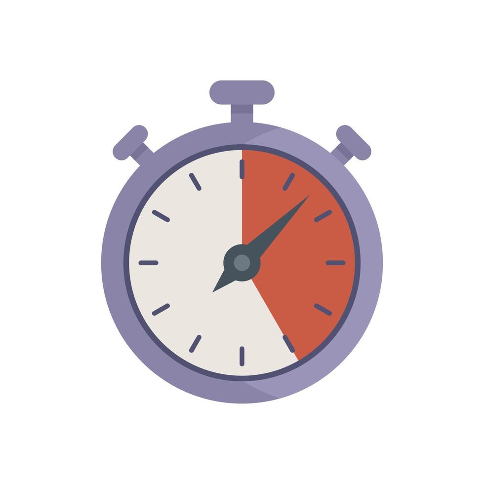 Stop clock icon flat vector. Stopwatch timer vector