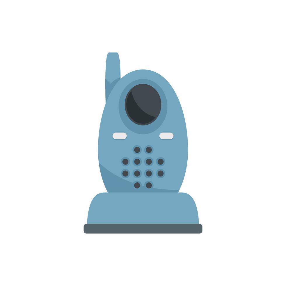 App baby monitor icon flat vector. Infant radio vector