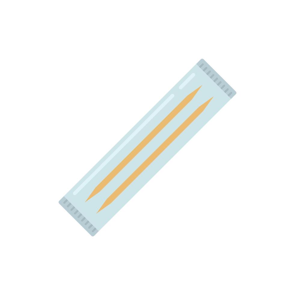 Toothpick package icon flat vector. Tooth pick vector