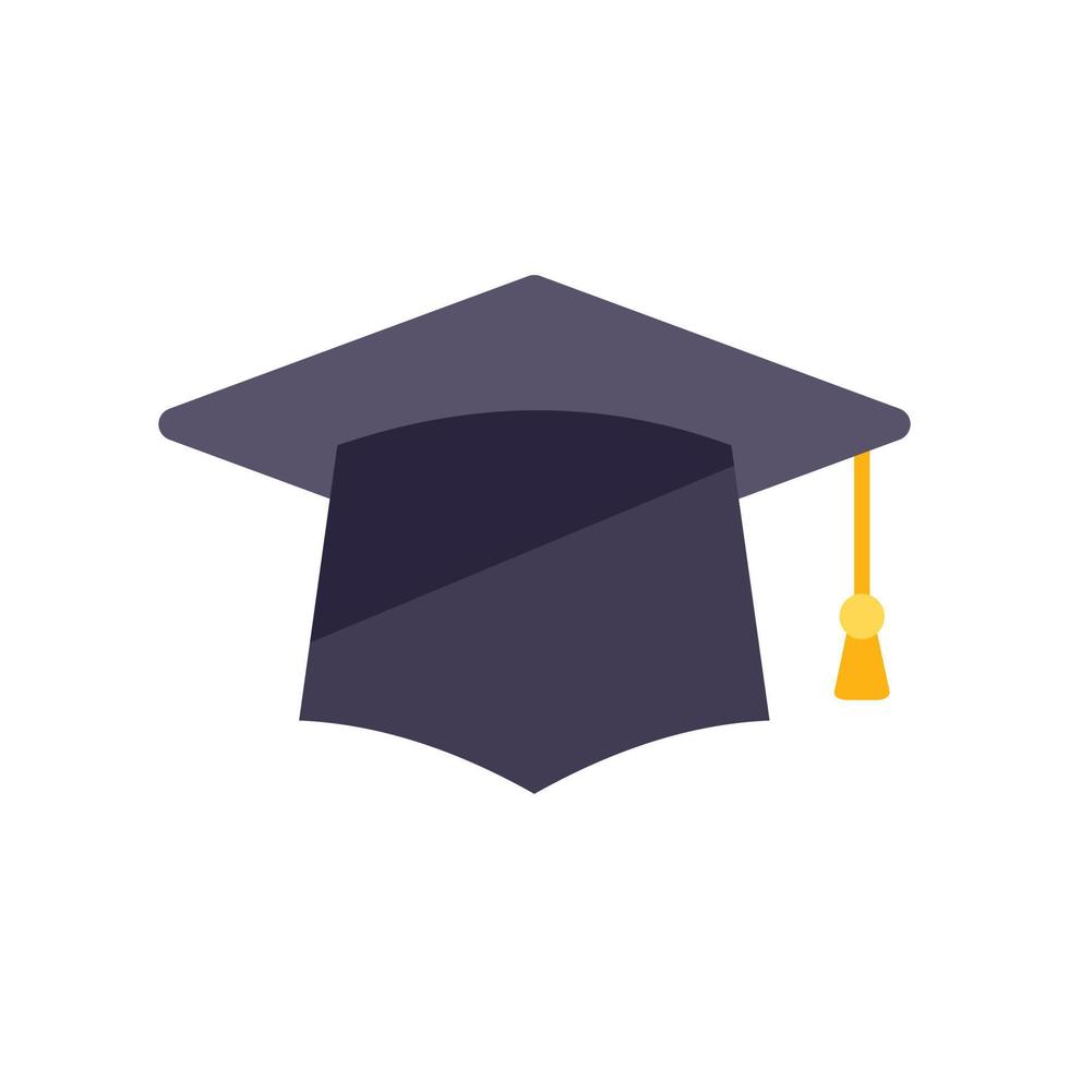 Graduation hat icon flat vector. Study exam vector