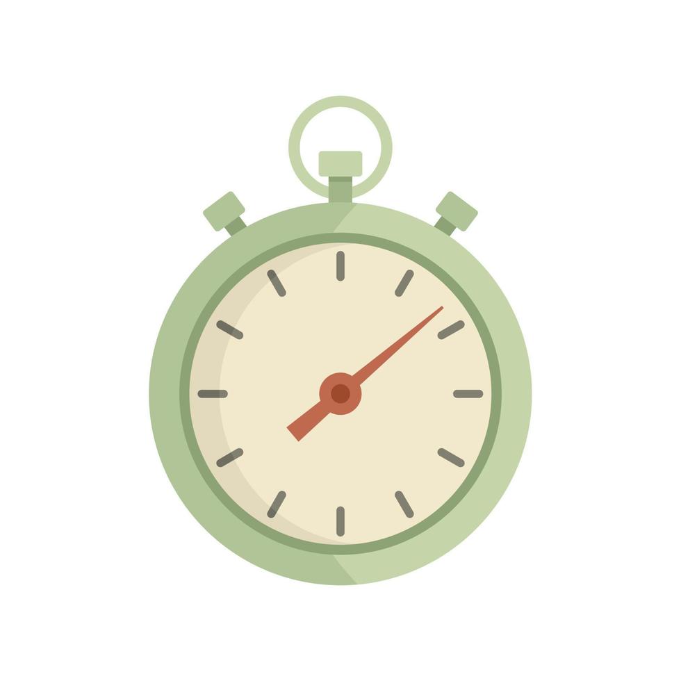 Hand stopwatch icon flat vector. Sport watch vector