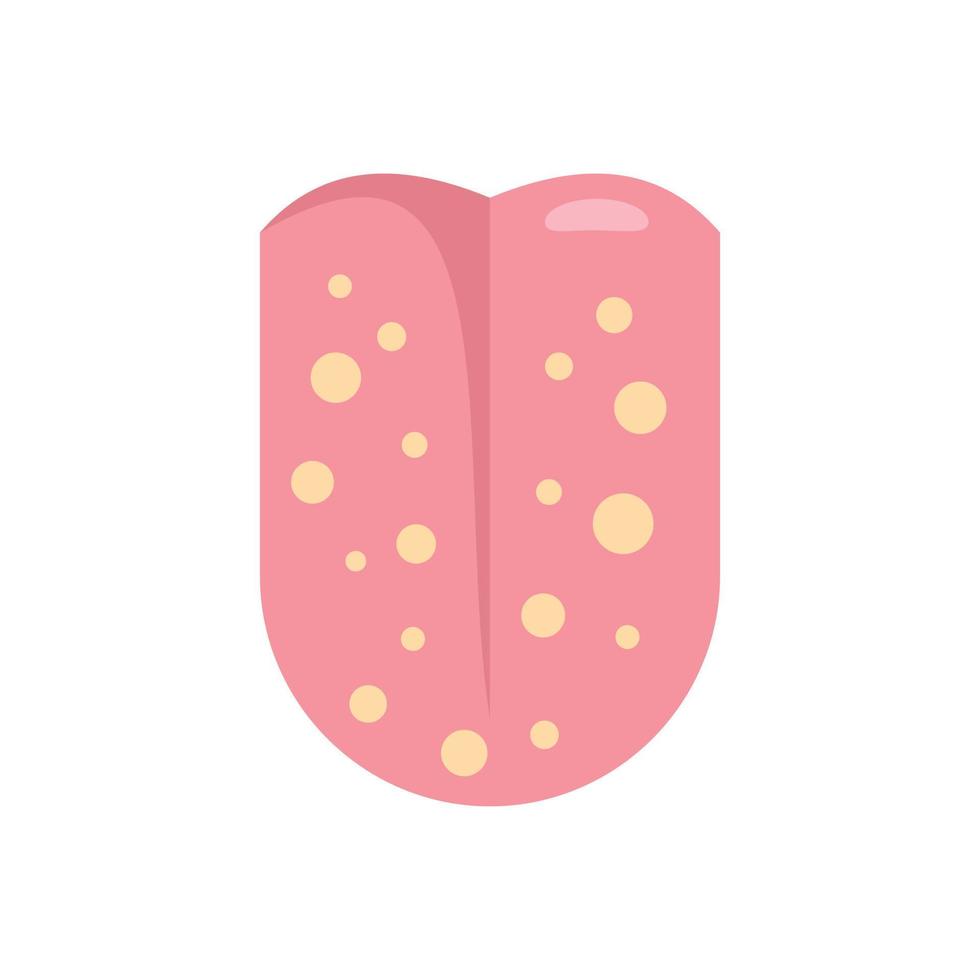 Tongue tonsillitis icon flat vector. Mouth tonsil vector