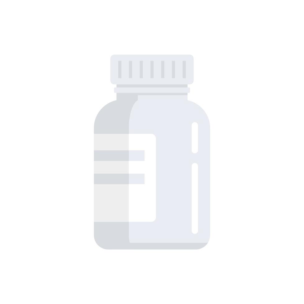 Bio lactic jar icon flat vector. Prebiotic microbe vector