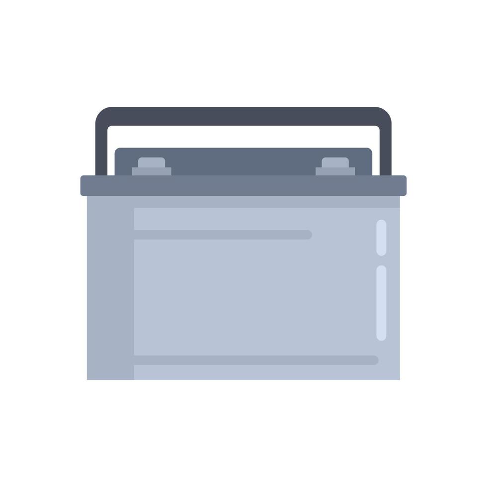 Car battery charger icon flat vector. Full energy vector