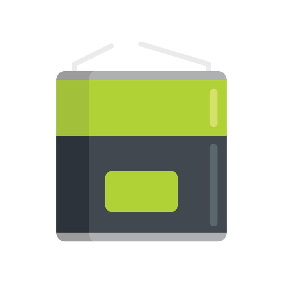 Recycle battery icon flat vector. Full energy vector