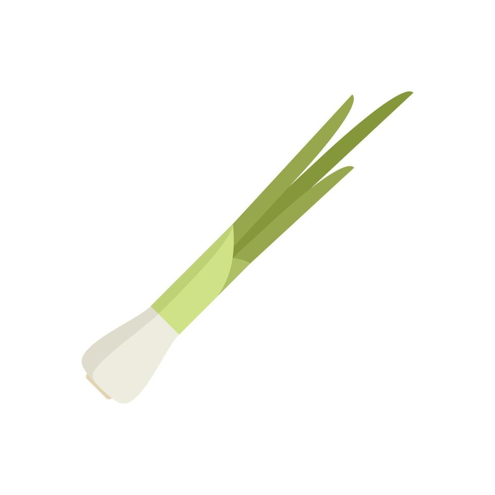 Hand chive icon flat vector. Fresh onion vector