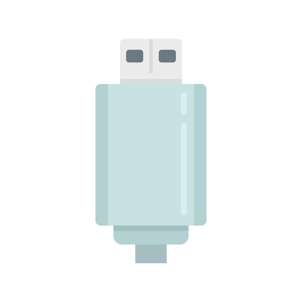 Wall charger icon flat vector. Mobile usb vector