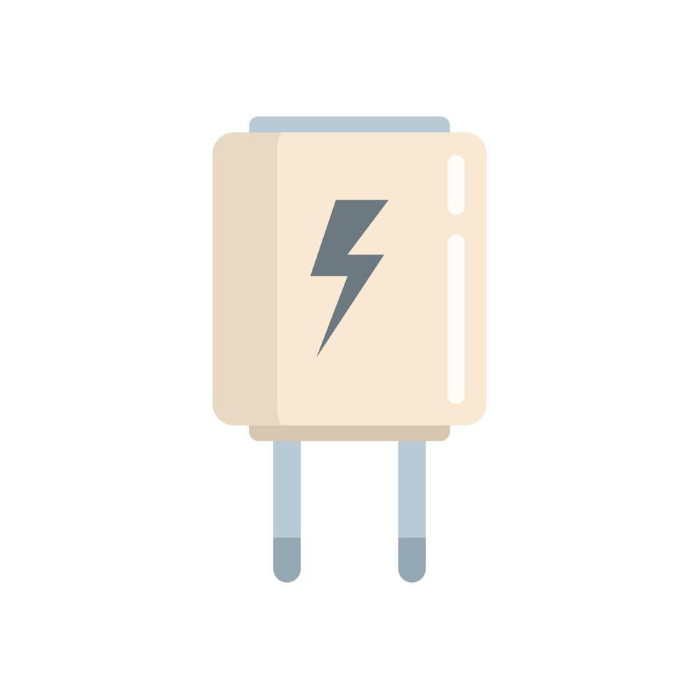 Electric charger icon flat vector. Phone charge vector