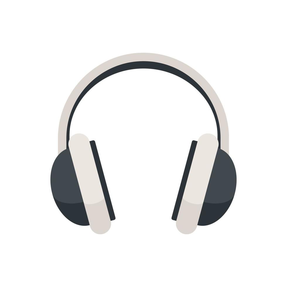 Game headset icon flat vector. Headphone microphone vector