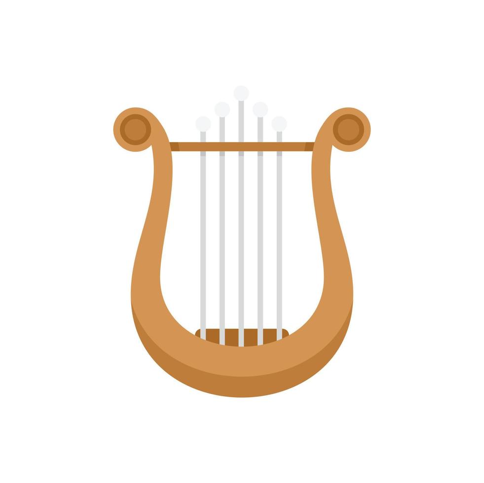 icono de arpa griega vector plano. musica de lira